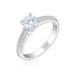 Venette - Moissanite Engagement Ring With Pavé Side Stones