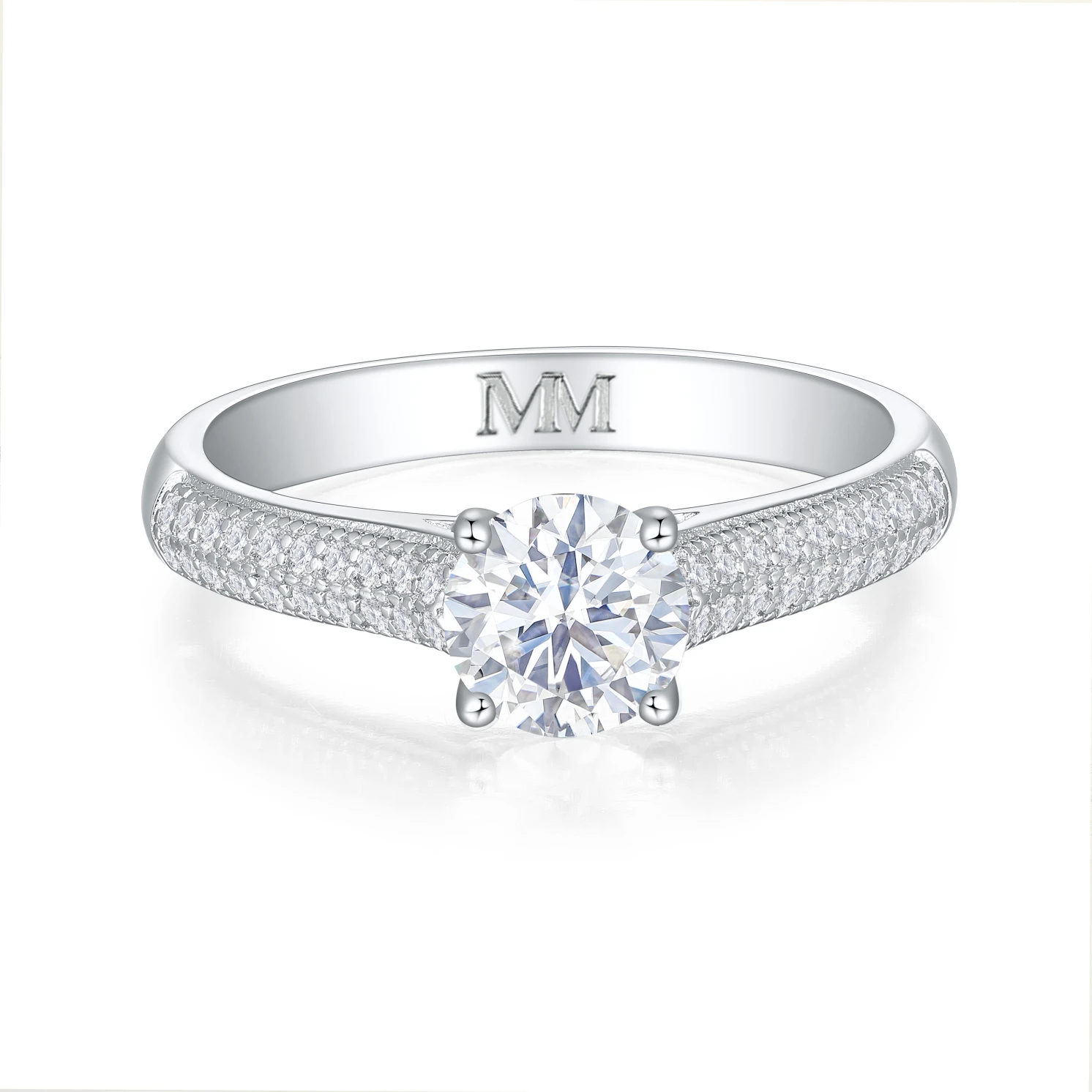 Venette - Moissanite Engagement Ring With Pavé Side Stones
