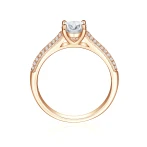 Venette - Moissanite Engagement Ring With Pavé Side Stones