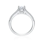 Venette - Moissanite Engagement Ring With Pavé Side Stones