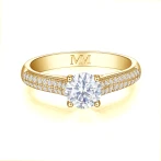 Venette - Moissanite Engagement Ring With Pavé Side Stones
