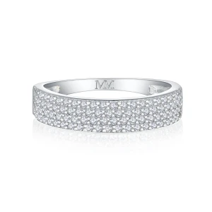 Glissade - Moissanite Ring with Pavé Setting and Tapered Band