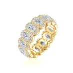 Opaline - Oval Cut Moissanite Eternity Ring With Scalloped Pavé Halo