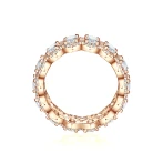 Opaline - Oval Cut Moissanite Eternity Ring With Scalloped Pavé Halo