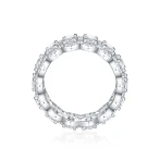 Opaline - Oval Cut Moissanite Eternity Ring With Scalloped Pavé Halo