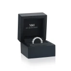 Opaline - Oval Cut Moissanite Eternity Ring With Scalloped Pavé Halo