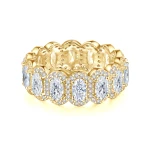 Opaline - Oval Cut Moissanite Eternity Ring With Scalloped Pavé Halo