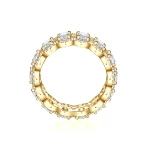 Opaline - Oval Cut Moissanite Eternity Ring With Scalloped Pavé Halo