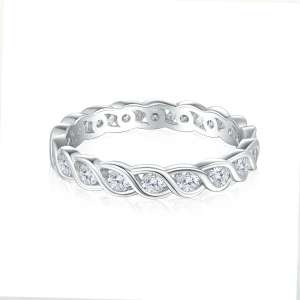 Celestine - Twisted Moissanite Eternity Ring in Bezel Setting