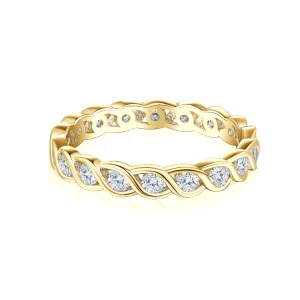 Celestine - Twisted Moissanite Eternity Ring in Bezel Setting