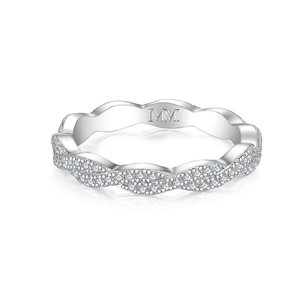 Seraph - Moissanite Eternity Ring with Twisted Pavé Design
