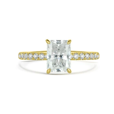 Gold moissanite engagement rings