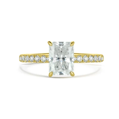 Gold moissanite engagement rings