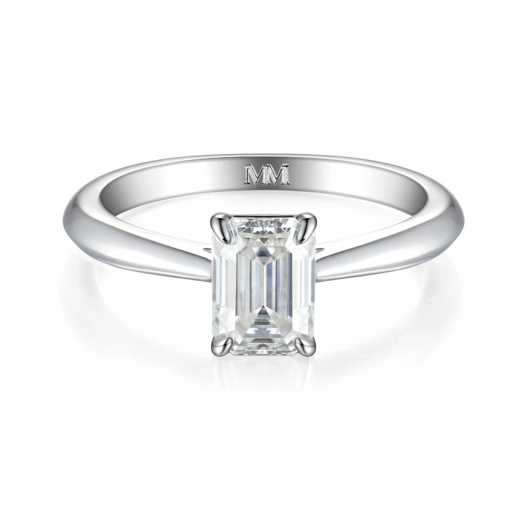Elysium - Emerald Solitaire Moissanite Ring