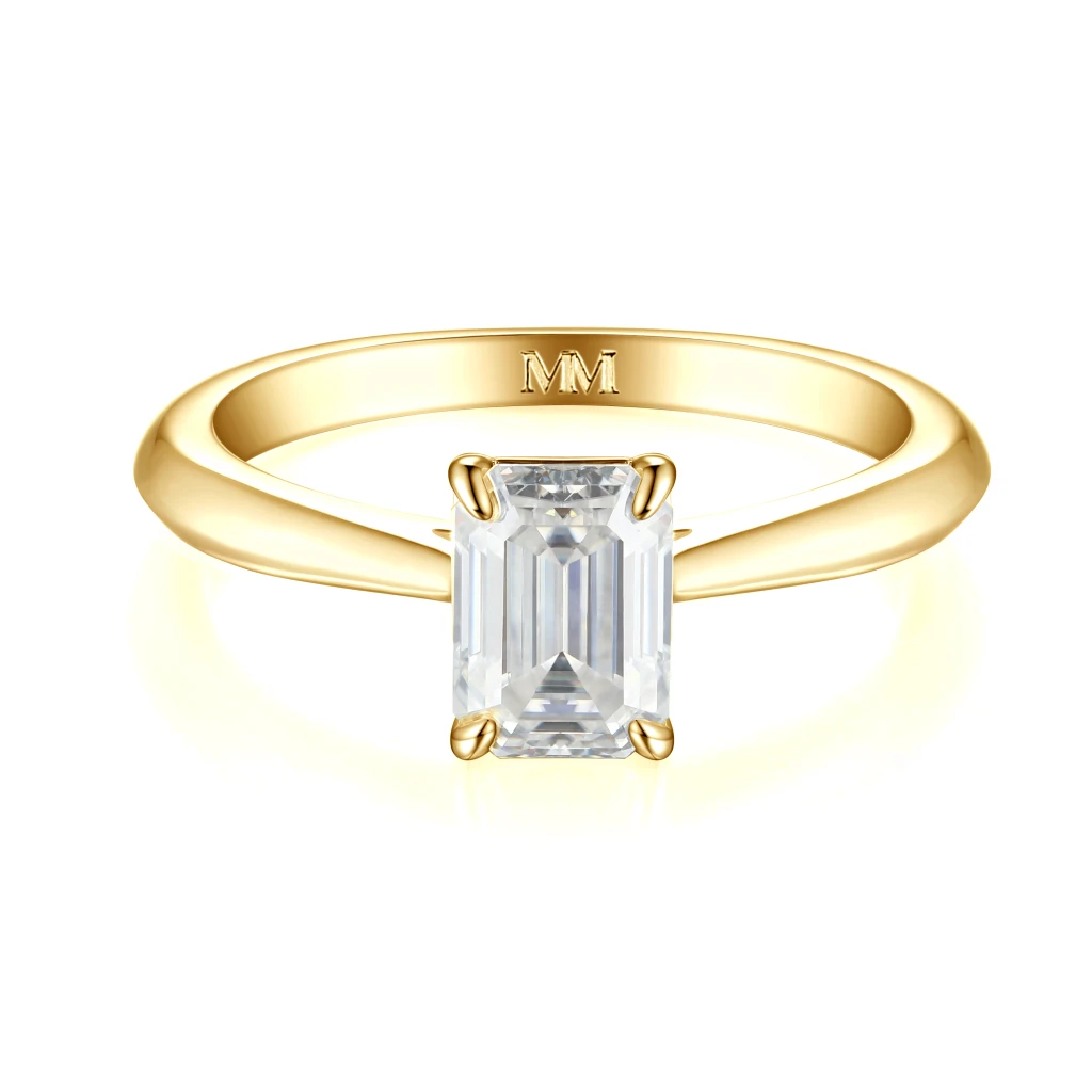 Elysium - Emerald Solitaire Moissanite Ring
