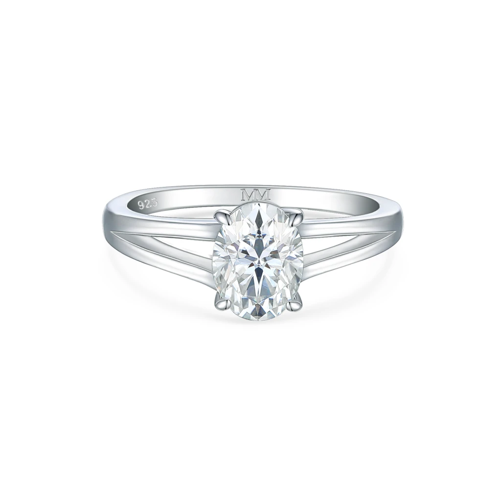 Grace – Oval Split-Shank Moissanite Ring