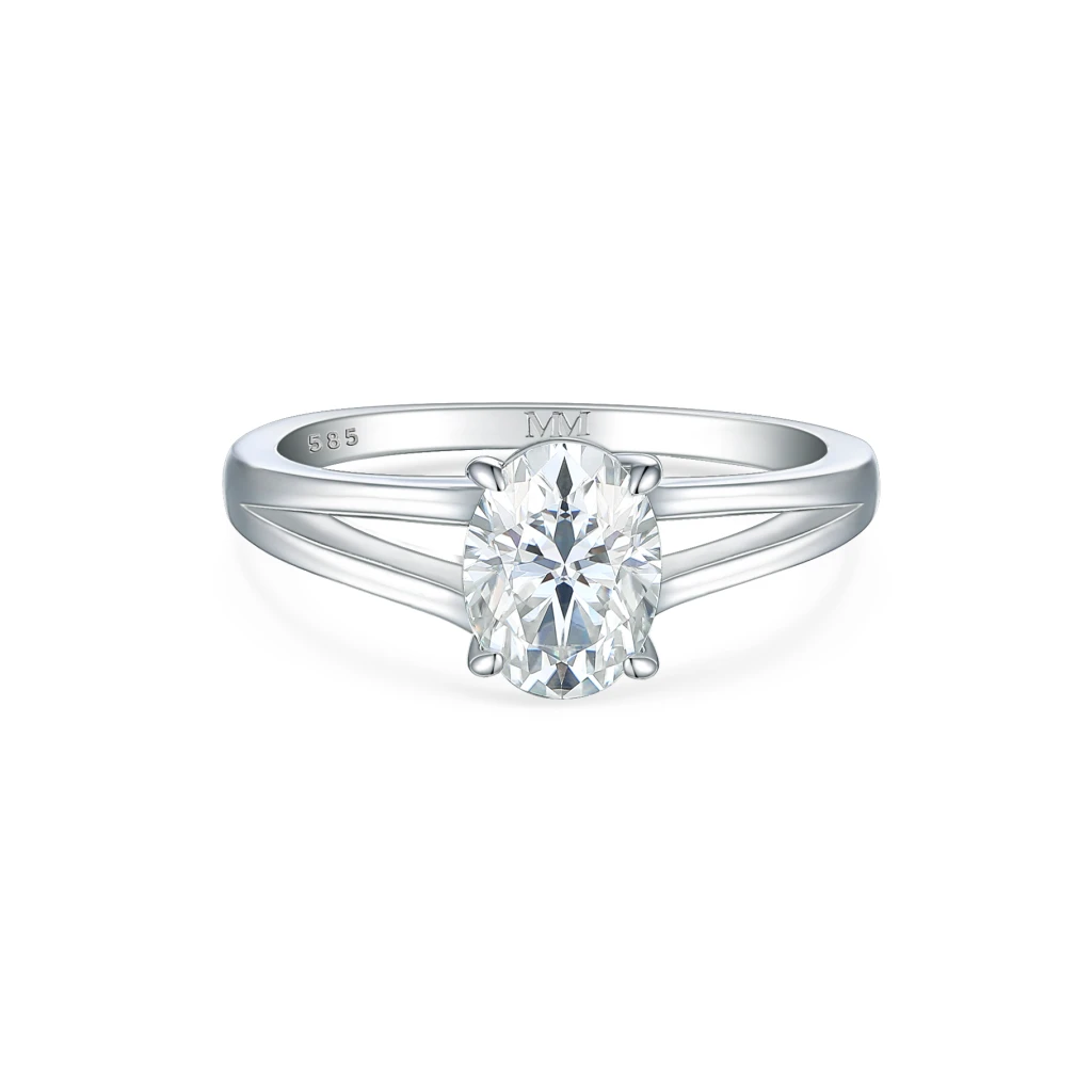 Grace – Oval Split-Shank Moissanite Ring