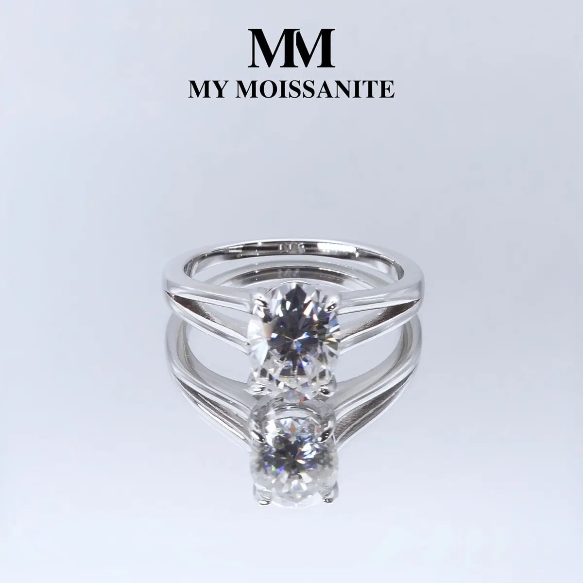 Grace - Oval Split-Shank Moissanite Ring