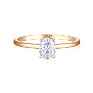 Mystique - Oval Cut Solitaire Moissanite Ring with Hidden Halo | Wedfit