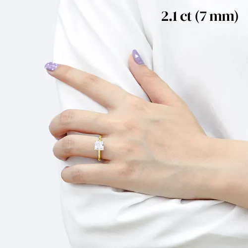 Iris – Princess Solitaire Moissanite Ring - lifestyle