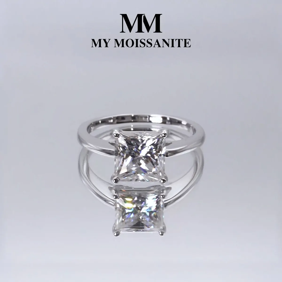 Iris - Princess Solitaire Moissanite Ring | My Moissanite