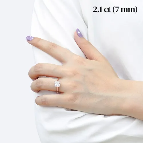 Iris – Princess Solitaire Moissanite Ring - lifestyle