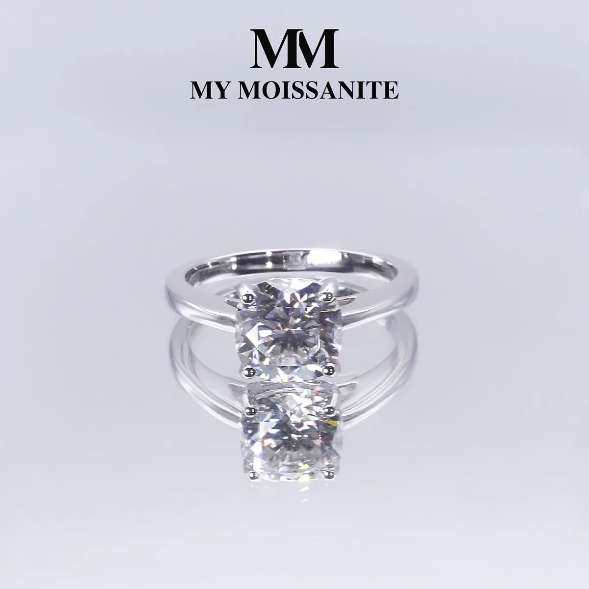 Elara - Cushion Solitaire Moissanite Ring | My Moissanite