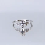 Ovaline - Moissanite Ring with Minimalistic Side Stones Ovaline - Moissanite Ring with Minimalistic Side Stones