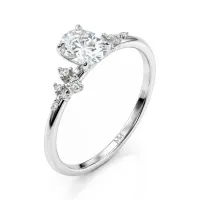 Ovaline - Oval Moissanite Ring with Minimalistic Side Stones