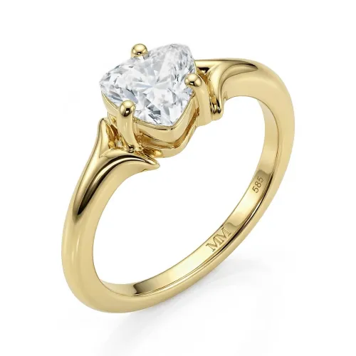 Elysia - Trillion Solitaire Moissanite Ring