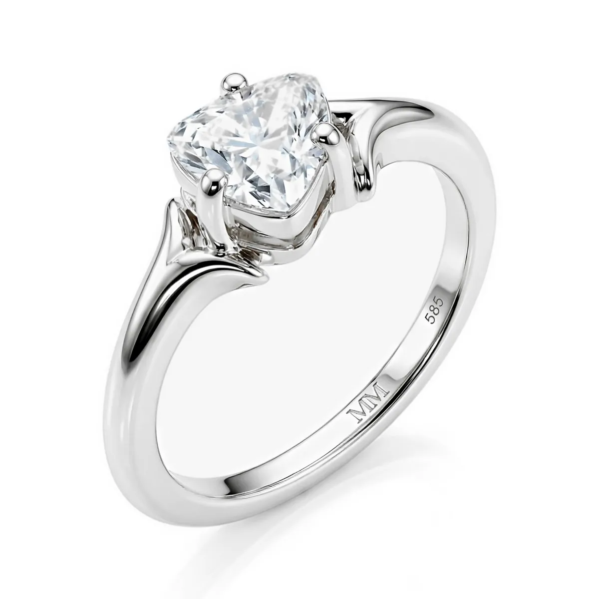 Elysia - Trillion Solitaire Moissanite Ring