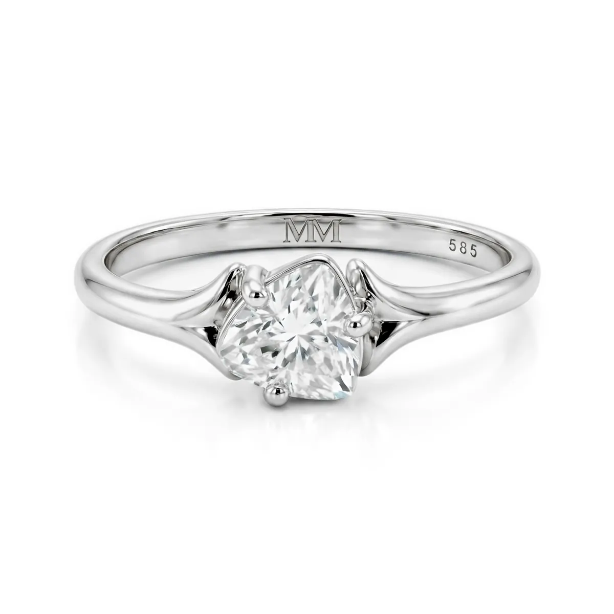 Elysia - Trillion Solitaire Moissanite Ring