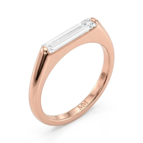 Aurelia - Solitaire Moissanite Baguette Ring