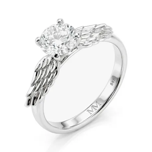 Feathra - Harry Potter Golden Snitch Moissanite Ring with Winged Accents