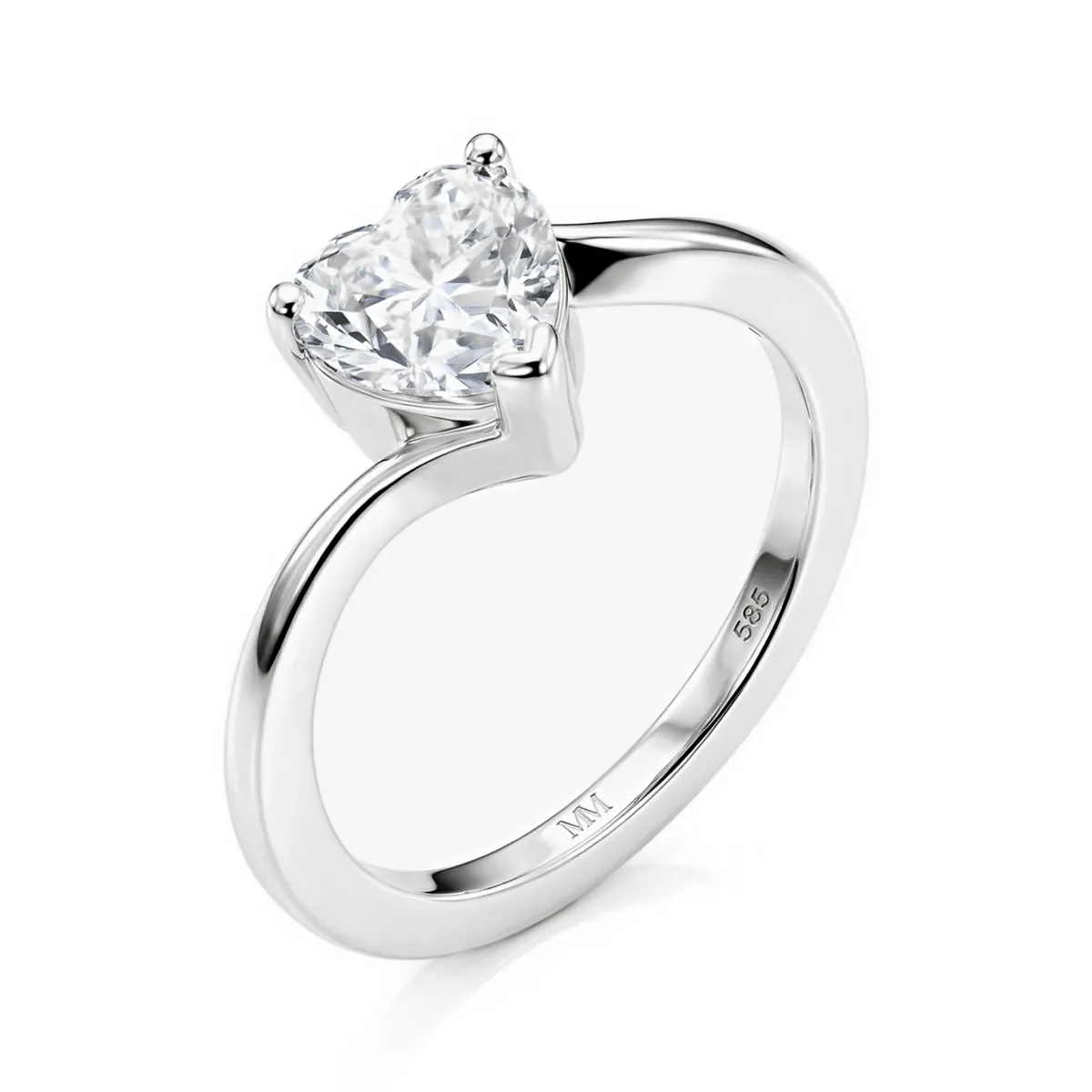 Amora - Heart Solitaire Moissanite Ring | My Moissanite