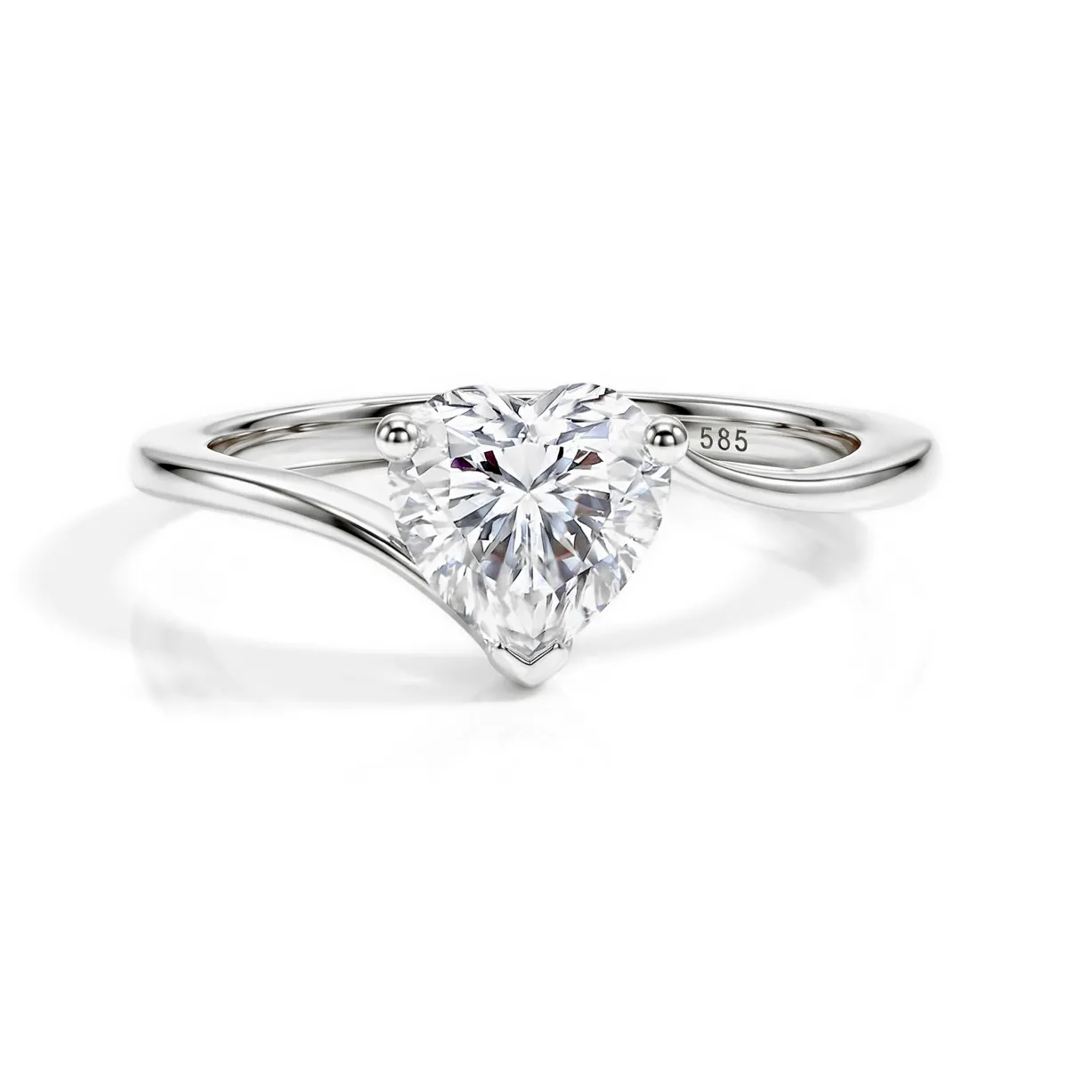 Amora - Heart Solitaire Moissanite Ring | My Moissanite