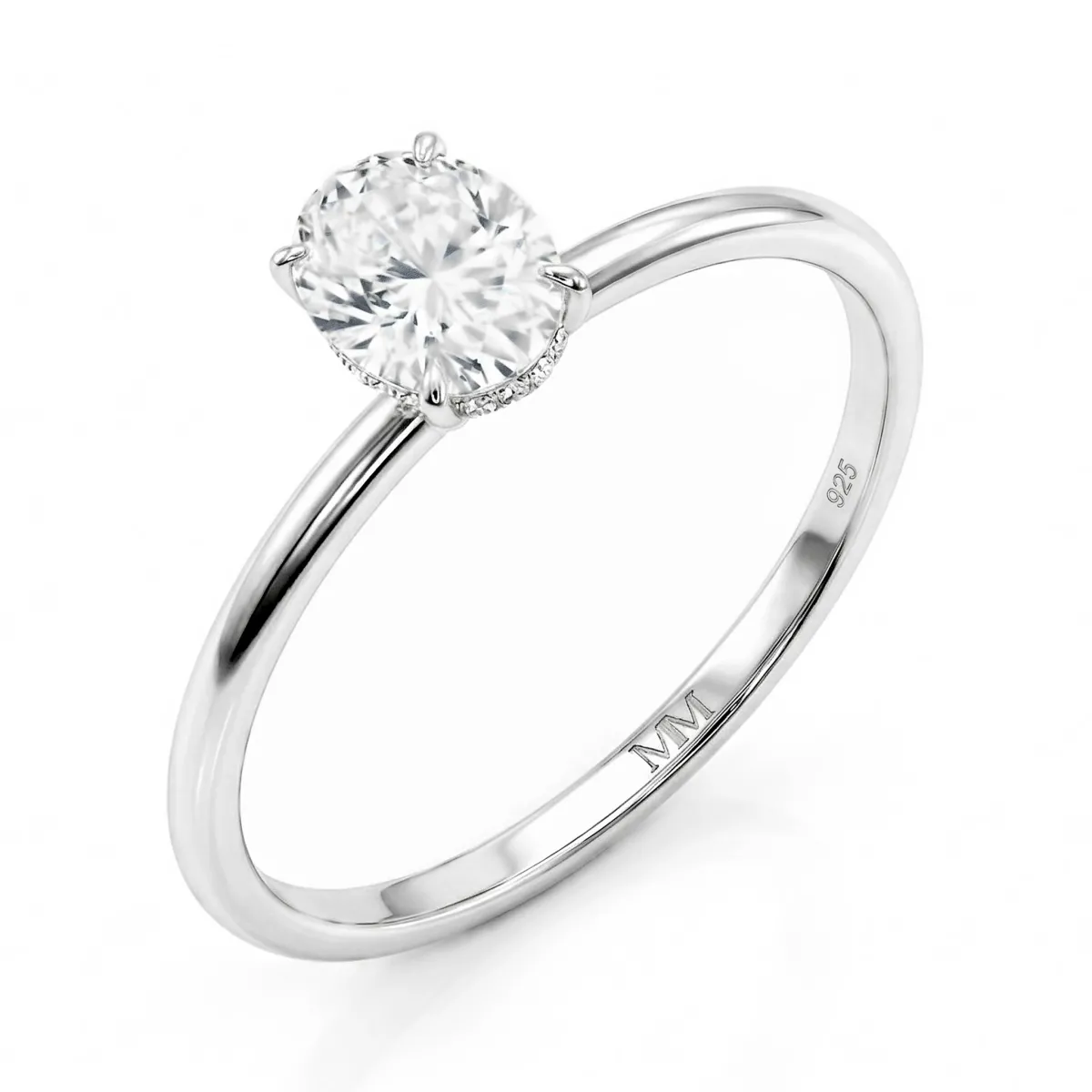 Mystique - Oval Cut Solitaire Moissanite Ring with Hidden Halo | Wedfit