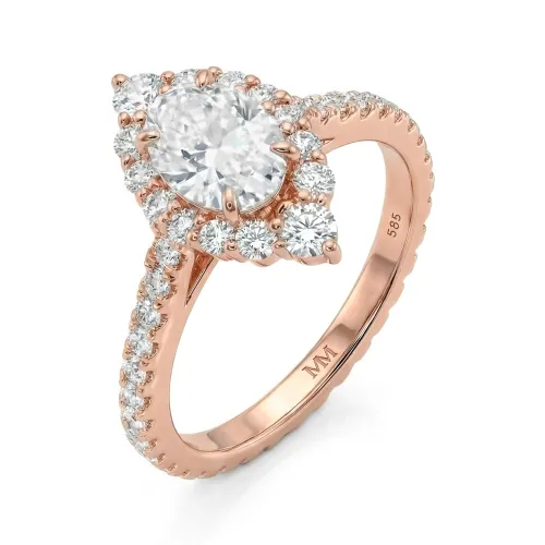 Haloise - Halo Oval Moissanite Engagement Ring | Wedfit