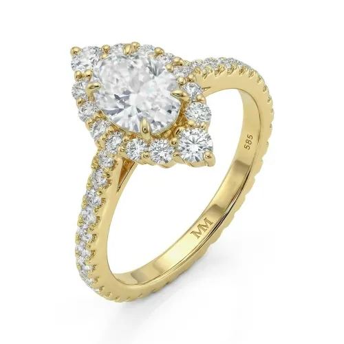 Haloise - Halo Oval Moissanite Engagement Ring | Wedfit
