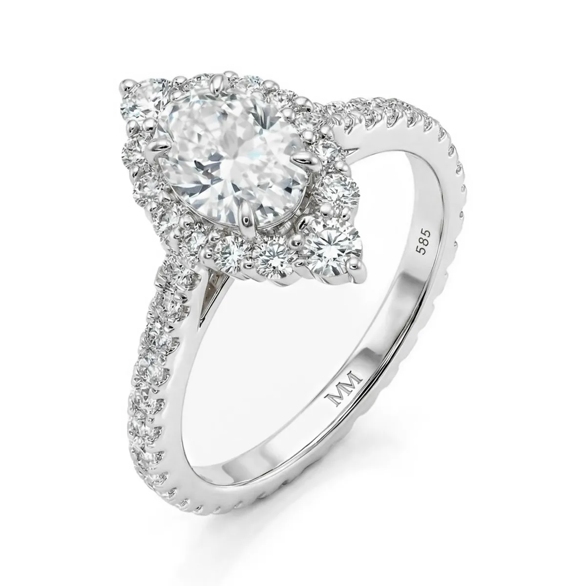Haloise - Halo Oval Moissanite Engagement Ring | Wedfit
