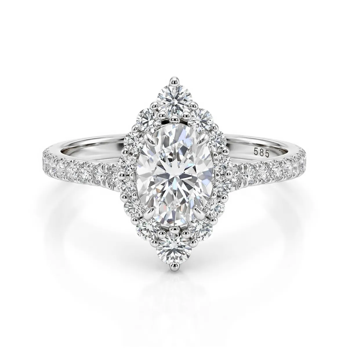 Haloise - Halo Oval Moissanite Engagement Ring | Wedfit