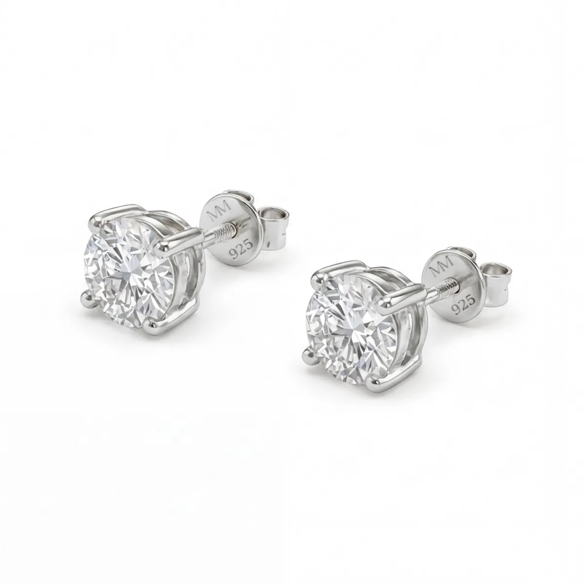 Helix - Secure Screw Back Moissanite Stud Earrings