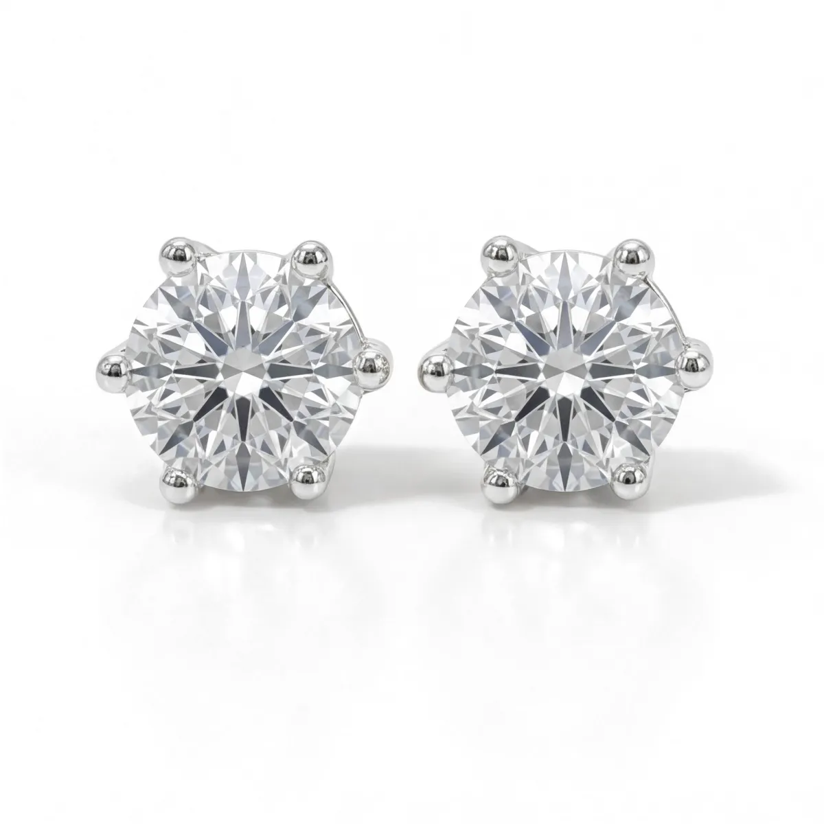 Sirius - Classic Six-Prong Moissanite Stud Earrings