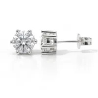 Sirius - Classic Six-Prong Moissanite Stud Earrings