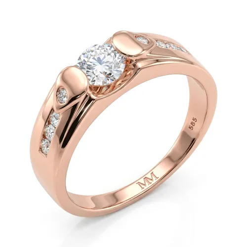 Onyx - Men's Moissanite Ring with Accent Side Stones