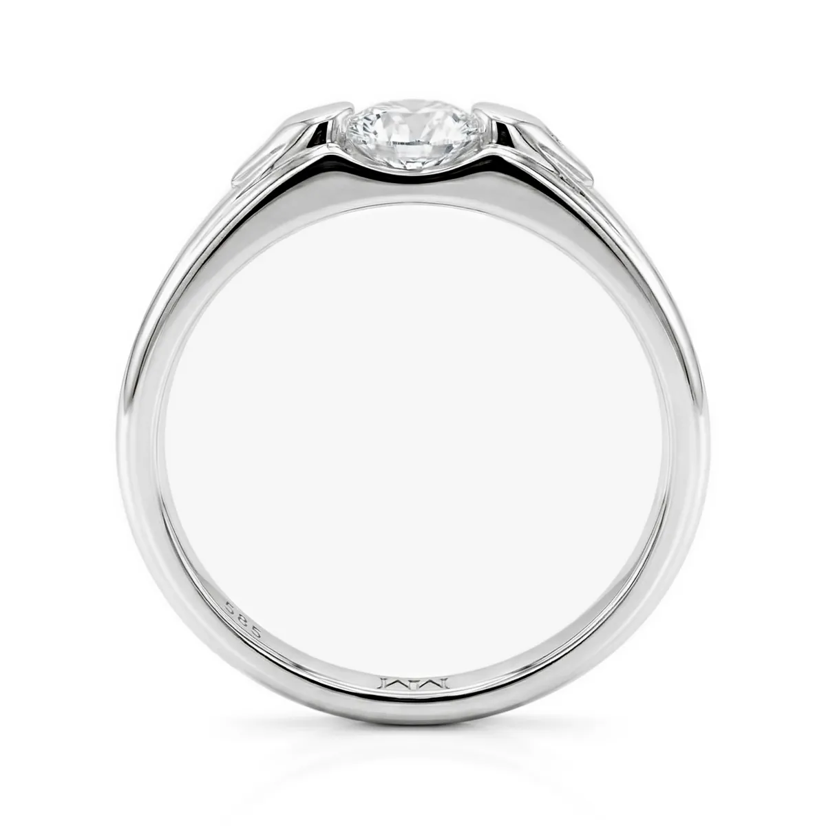 Onyx - Men's Moissanite Ring with Accent Side Stones