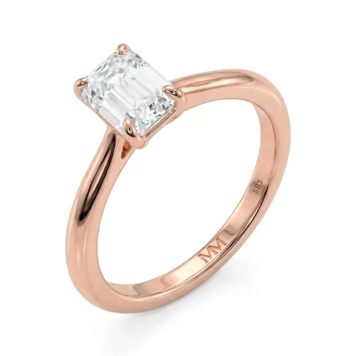 Elysium - Emerald Solitaire Moissanite Ring