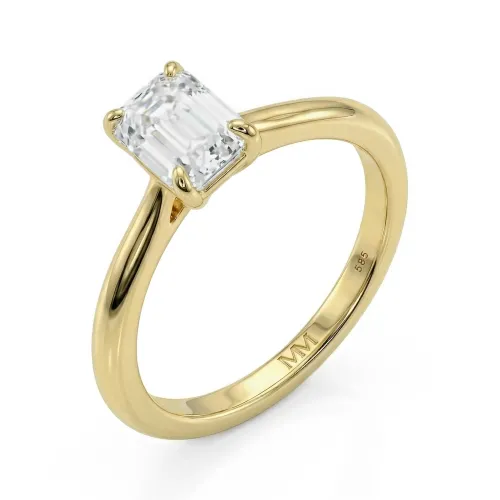 Elysium - Emerald Solitaire Moissanite Ring