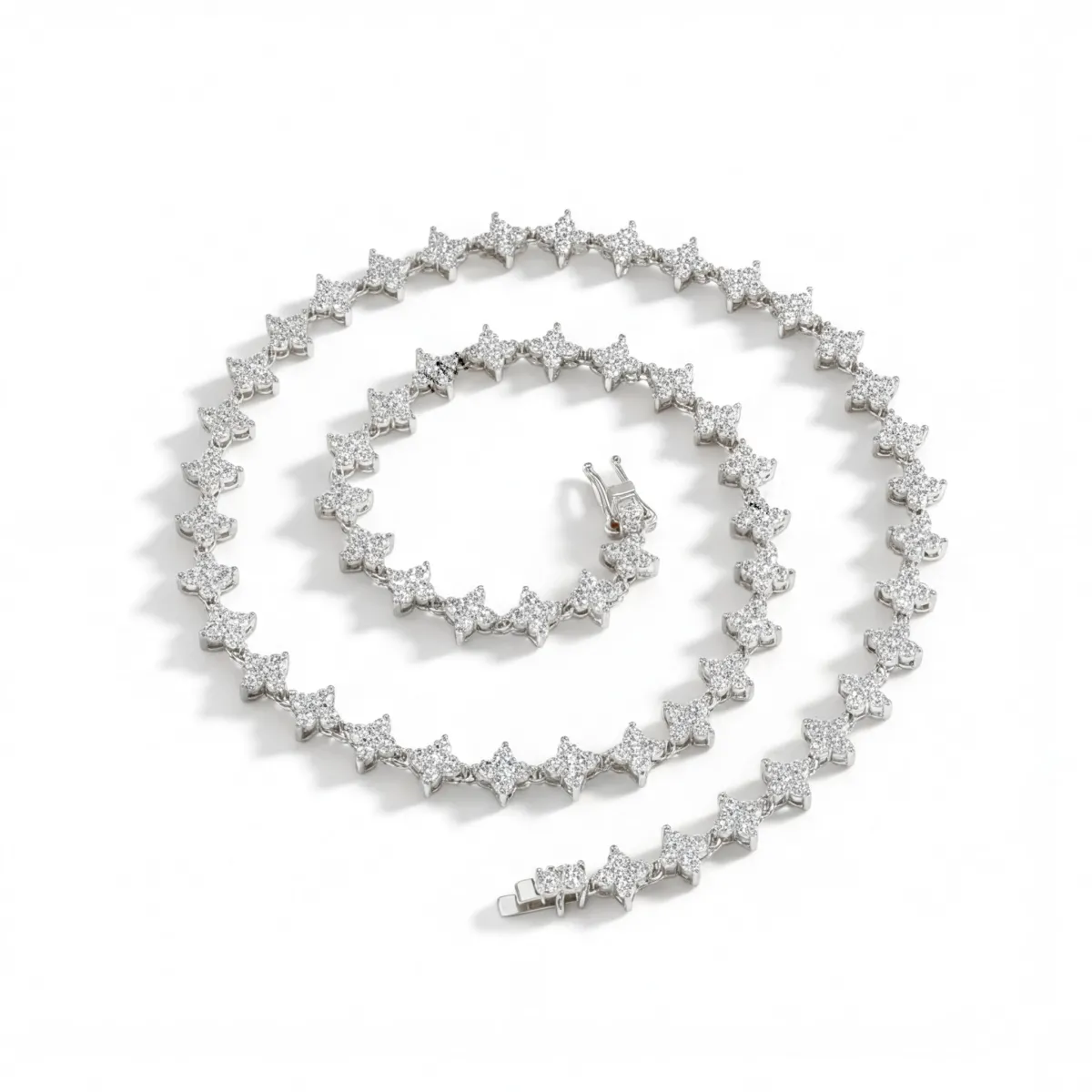 Pentara - Moissanite Tennis Necklace in Pavé Setting