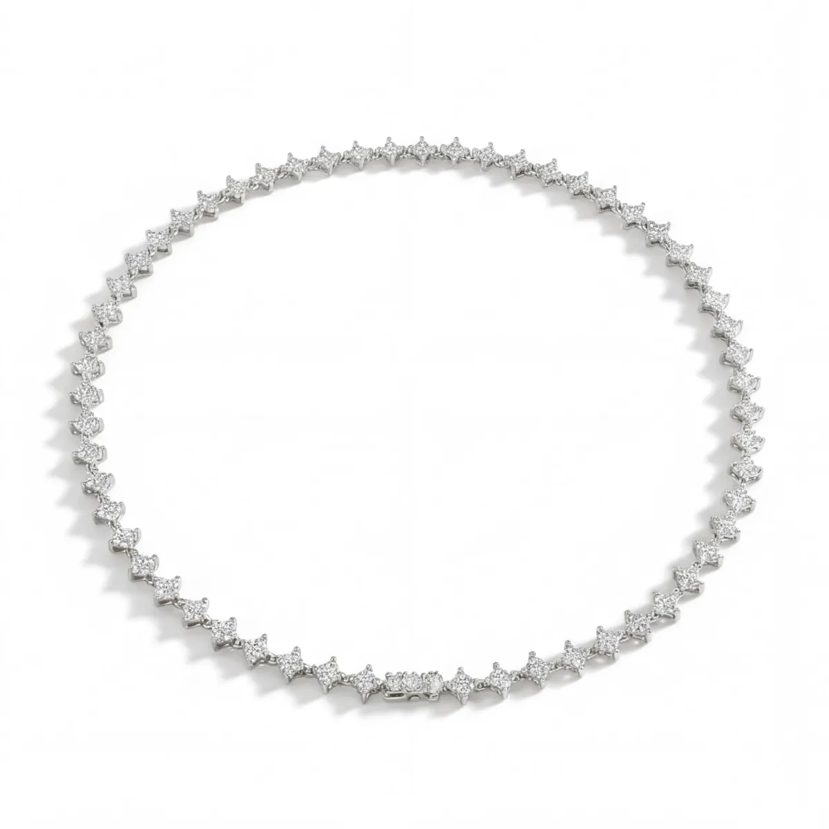 Pentara - Moissanite Tennis Necklace in Pavé Setting